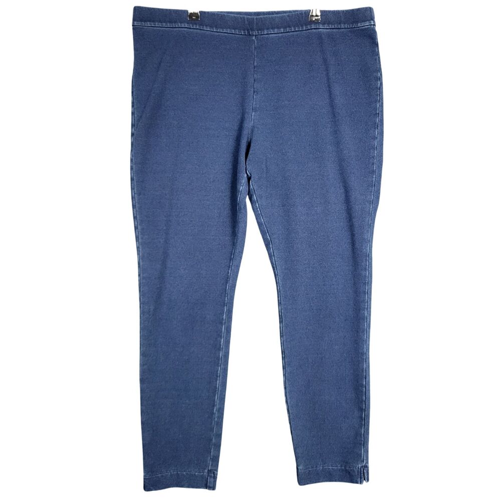 PURE JILL Indigo Ankle Leggings High Rise Stretch Knit Pull On Pants SIZE XL